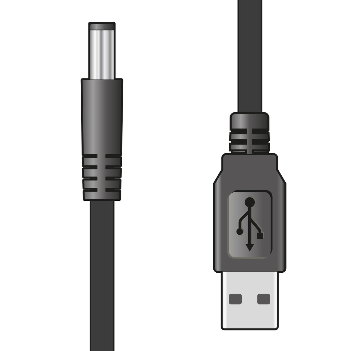 USB2.0 to 2.1 x 5.5mm 5V DC Plug Power Lead 1m (Bulk)