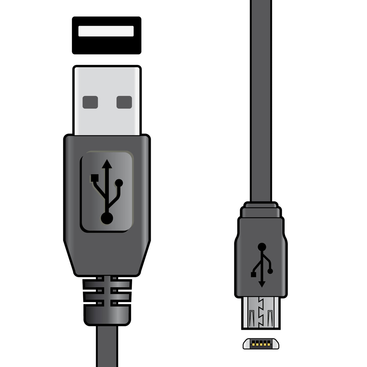 Micro A Computer Plug USB 2.0 Type A Plug to Micro Type B Plug 5Pin Leads – Electronic Centre