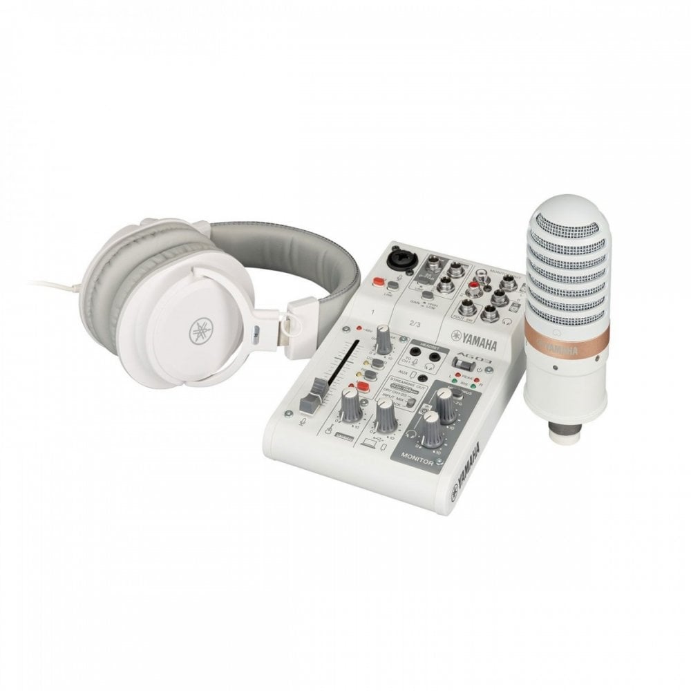 Yamaha AG03MK2 Live Streaming Pack, White