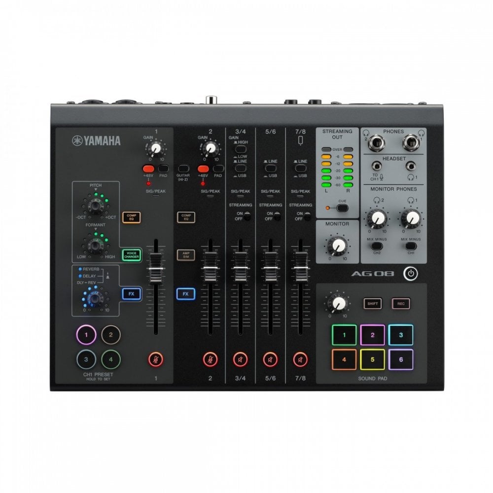 Yamaha AG08 Live Streaming Mixer Black