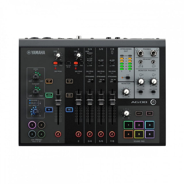 Yamaha AG08 Live Streaming Mixer Black