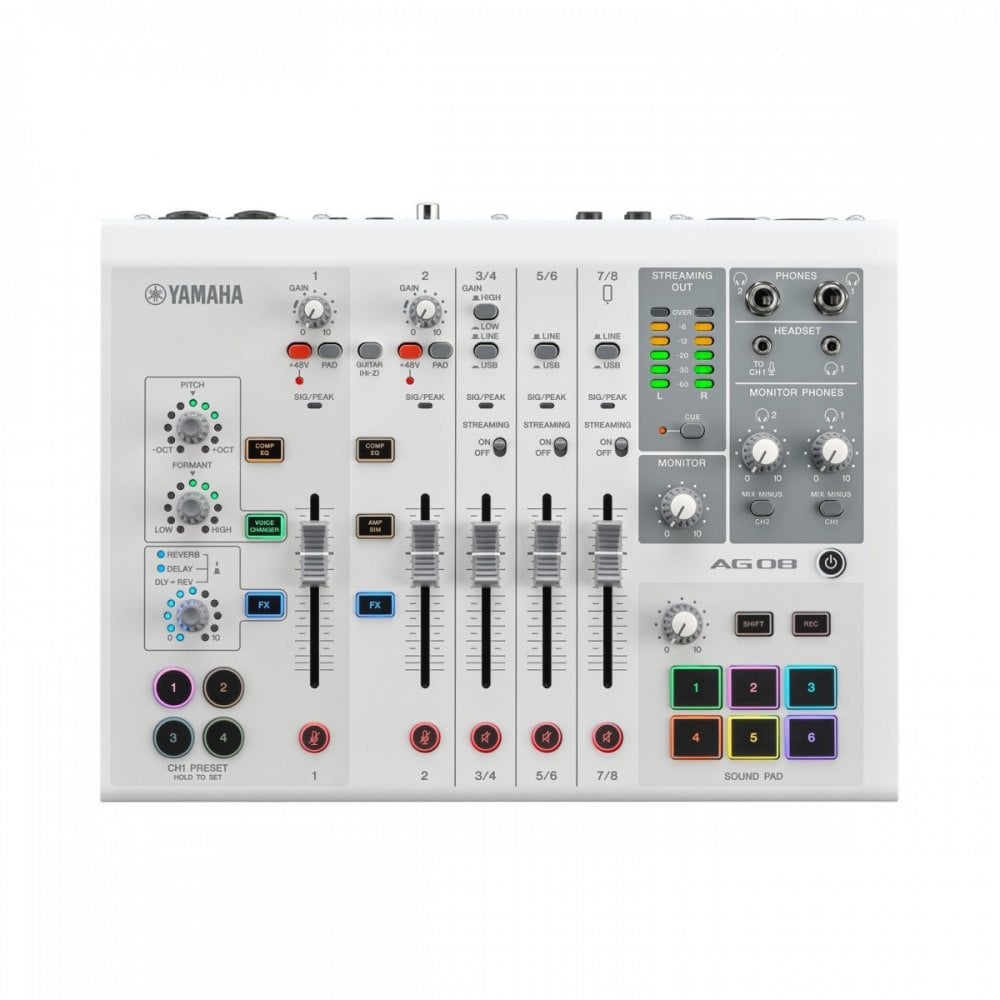 Yamaha AG08 Live Streaming Mixer (White)