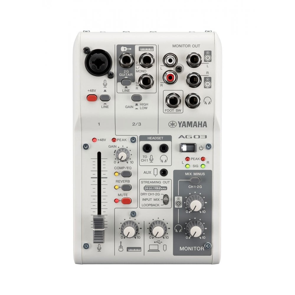 Yamaha AG03 MK2 USB Mixer (White)